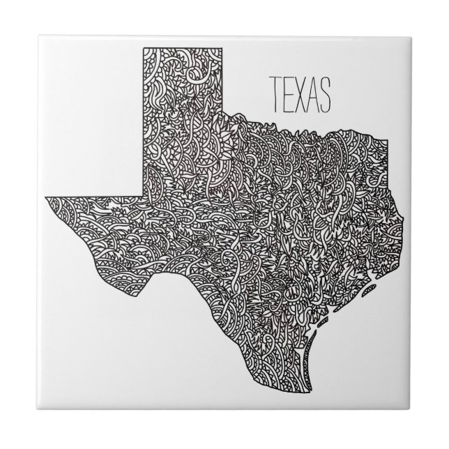Texas-Karte Fliese (Vorderseite)