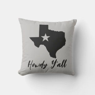 Texas Karte Lone Star State Howdy Y'all  Kissen