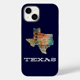 Texas Karte Rustikaler, festgehaltener Holzstil au Case-Mate iPhone 14 Hülle