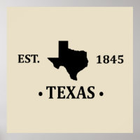 Texas Karte schwarz auf den einsamen Staat