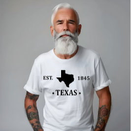 Texas Karte schwarz auf den einsamen Staat T-Shirt