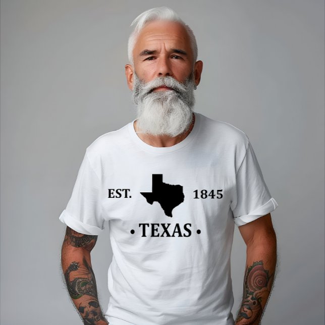 Texas Karte schwarz auf den einsamen Staat T-Shirt (Von Creator hochgeladen)