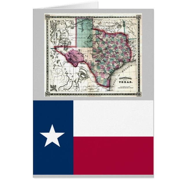 Texas-Karte und Staats-Flagge (Vorne)