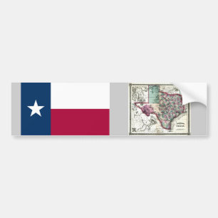 Texas-Karte und Staats-Flagge Autoaufkleber