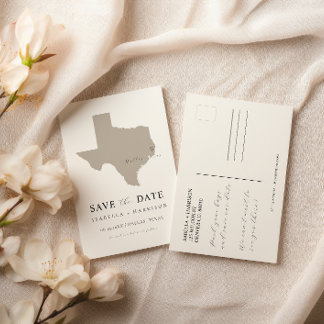Texas-Karte Vorlage zum Speichern des Datums