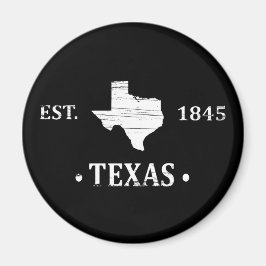 Texas Karte weiß der einstündige Staat Magnet