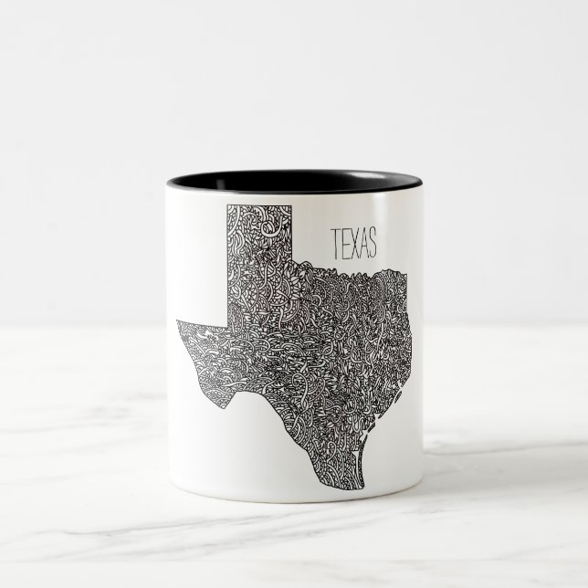Texas-Karte Zweifarbige Tasse (Mittel)