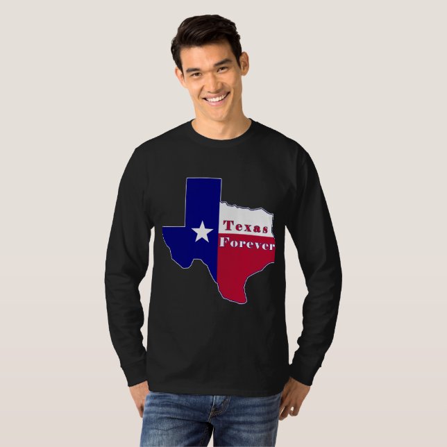 Texas kennzeichnen für immer Karte T-Shirt (Vorne ganz)