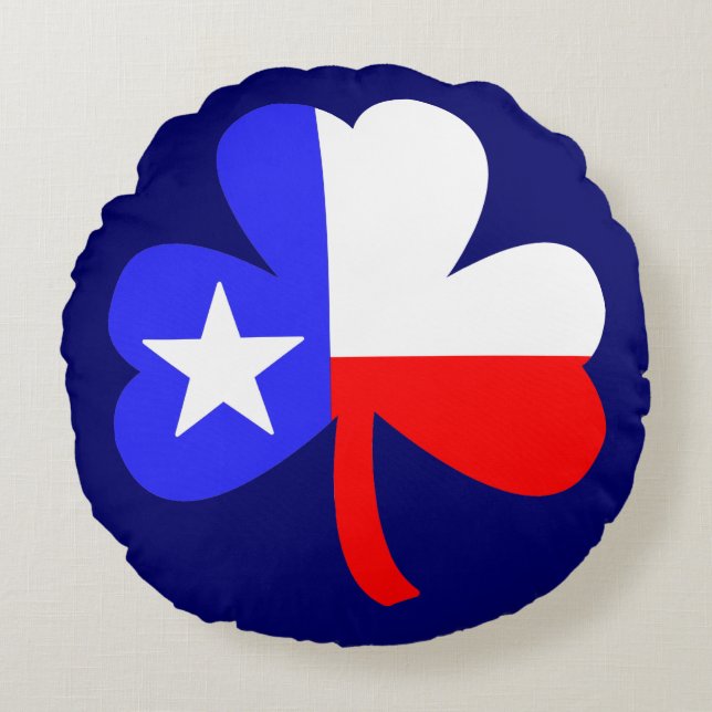 Texas Kleeblatt Rundes Kissen (Vorderseite)