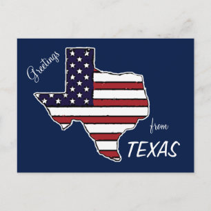 Texas Kontur American Flag anpassbare Postkarte
