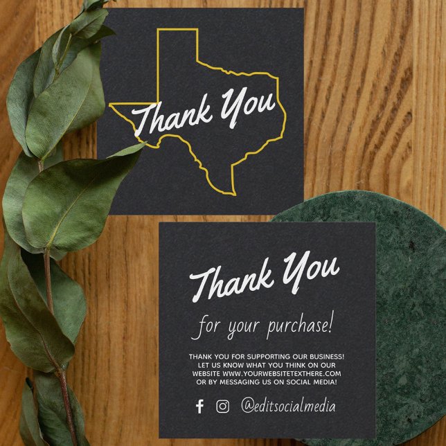 Texas Kundenempfehlung Black Marketing Card Quadratische Visitenkarte (Von Creator hochgeladen)