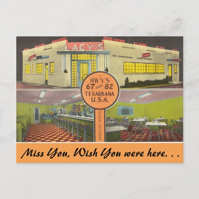 Texas, Lacy's Drive-In, Texarkana Postkarte (Vorderseite)