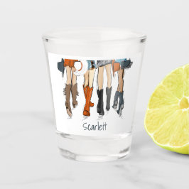 Texas Ladys Fashion Cowboy Boots Hats Orange Schnapsglas