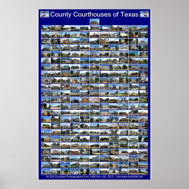 Texas Landkreis Courthouses Poster (blau vertikal) (Vorne)