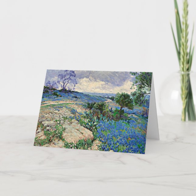 Texas Landschaft mit Bluebonnets, schöne Kunst Karte (Vorderseite)