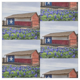 Texas-Landschaftsscheune mit Bluebonnets 4,5" Stoff
