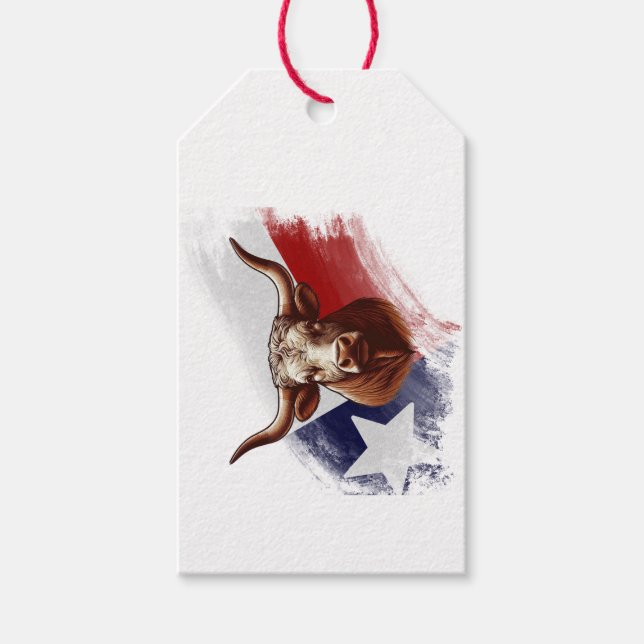Texas-Langhornkuh Geschenkanhänger (Vorderseite)