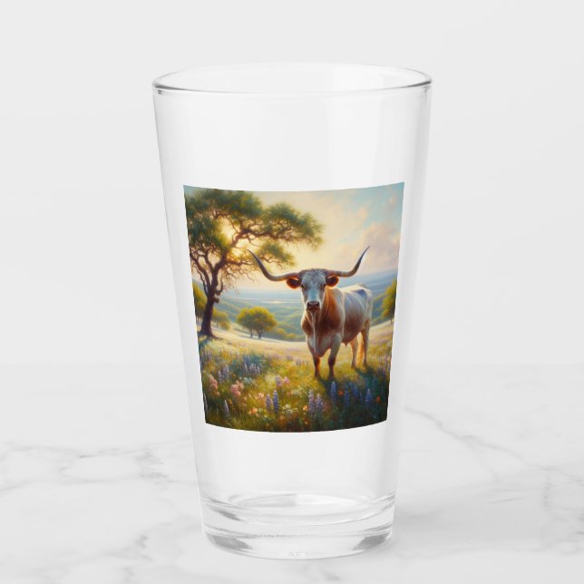 Texas-Langhornkuh Glas (Vorderseite)