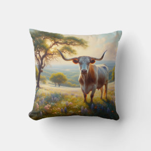 Texas-Langhornkuh Kissen