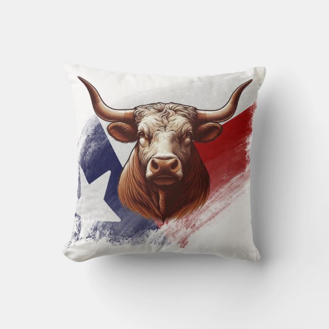Texas-Langhornkuh Kissen (Vorderseite)