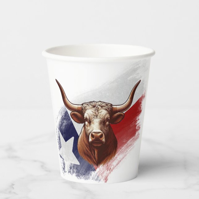 Texas-Langhornkuh Pappbecher (Vorderseite)