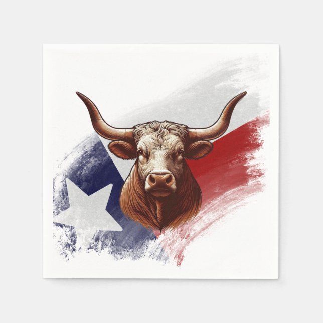 Texas-Langhornkuh Serviette (Vorderseite)