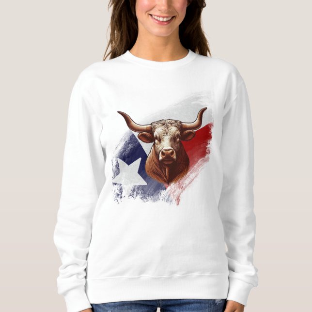 Texas-Langhornkuh Sweatshirt (Vorderseite)