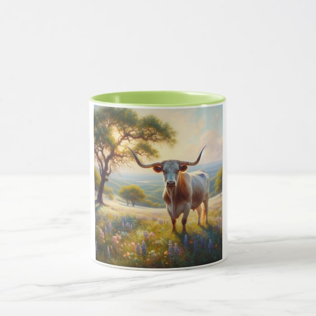 Texas-Langhornkuh Tasse (Zentrum)