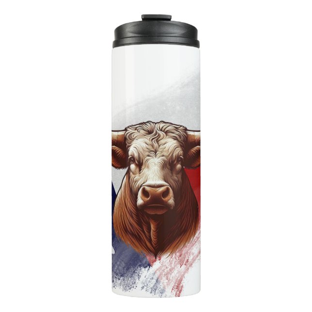 Texas-Langhornkuh Thermosbecher (Vorderseite)