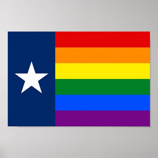 Texas LGBT Gay Pride Rainbow Flag Poster (Vorne)