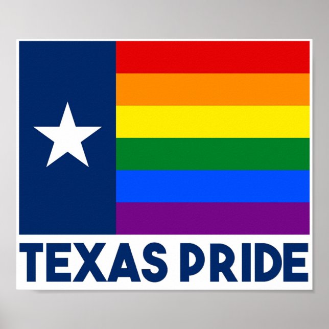 Texas LGBT Gay Pride Rainbow Flag Poster (Vorne)