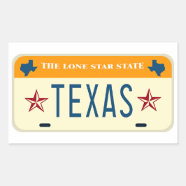 Texas License Plate, The Lone Star Staat Rechteckiger Aufkleber