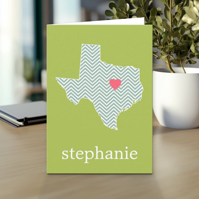 Texas-Liebe mit benutzerdefiniertem Herz- und Fami Karte (Custom Greeting Card with Photo)