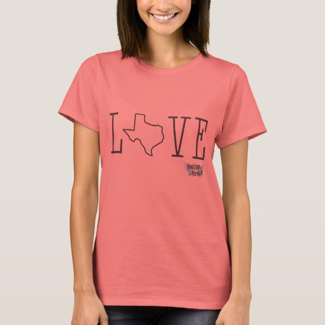 Texas Liebe Ringer T-Shirt (Vorderseite)