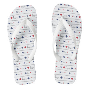 Texas-Liebe und Herz-Muster Flip Flops