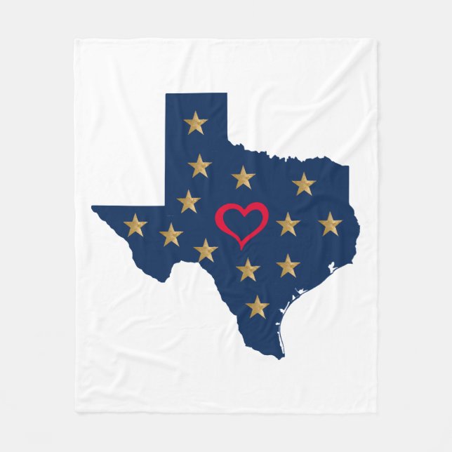 Texas Liebe und Sterne im einsamen Star Stat Fleecedecke (Vorderseite)
