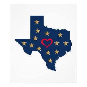 Texas Liebe und Sterne im einsamen Star Stat Fotodruck