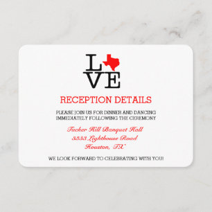 Texas Liebe Wedding Reception Card Begleitkarte