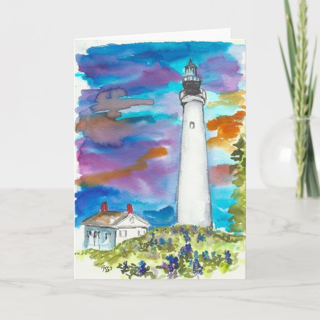 Texas Lighthouse Note Card Dankeskarte (Vorderseite)
