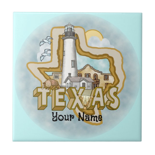 Texas Lighthouse Tile Fliese (Vorderseite)