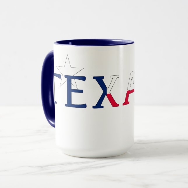 Texas-Logo mit Bluebonnets Tasse (Vorderseite Links)