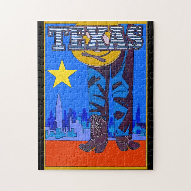 Texas Lone Star Cowboy Puzzle (Vertikal)