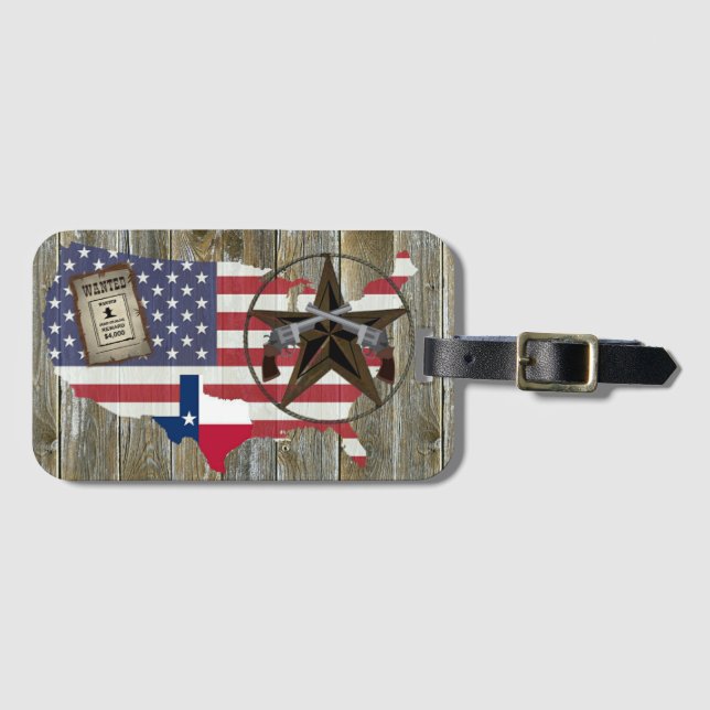 Texas Lone Star Dueling Pistolen am meisten Gewoll Gepäckanhänger (Vorderseite (Horizontal))