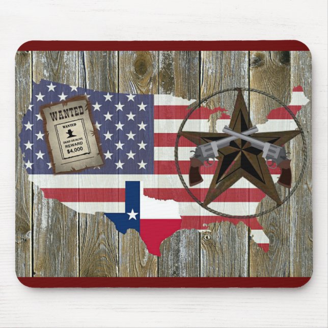 Texas Lone Star Dueling Pistolen am meisten Gewoll Mousepad (Vorne)