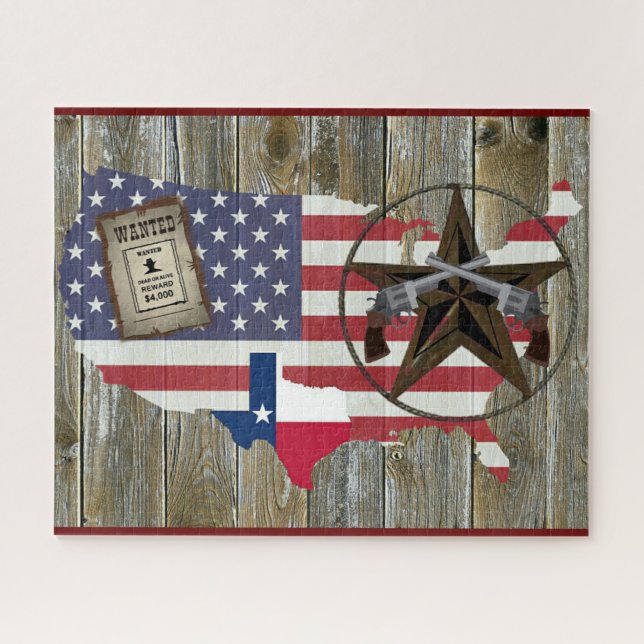 Texas Lone Star Dueling Pistolen am meisten Gewoll Puzzle (Horizontal)