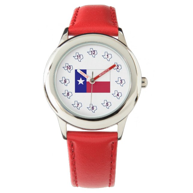 Texas Lone Star Flag Armbanduhr (Vorderseite)