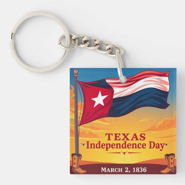 Texas Lone Star Flag Cowboy Boots Decor Schlüsselanhänger (Vorderseite)