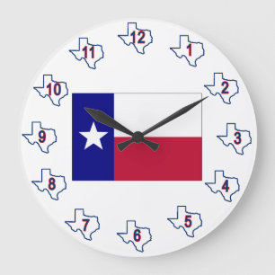 Texas Lone Star Flag Große Wanduhr
