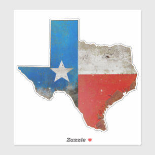 Texas, Lone Star, Flag, Karte Aufkleber