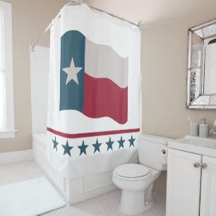 Texas Lone Star Flag Red White Blue Duschvorhang